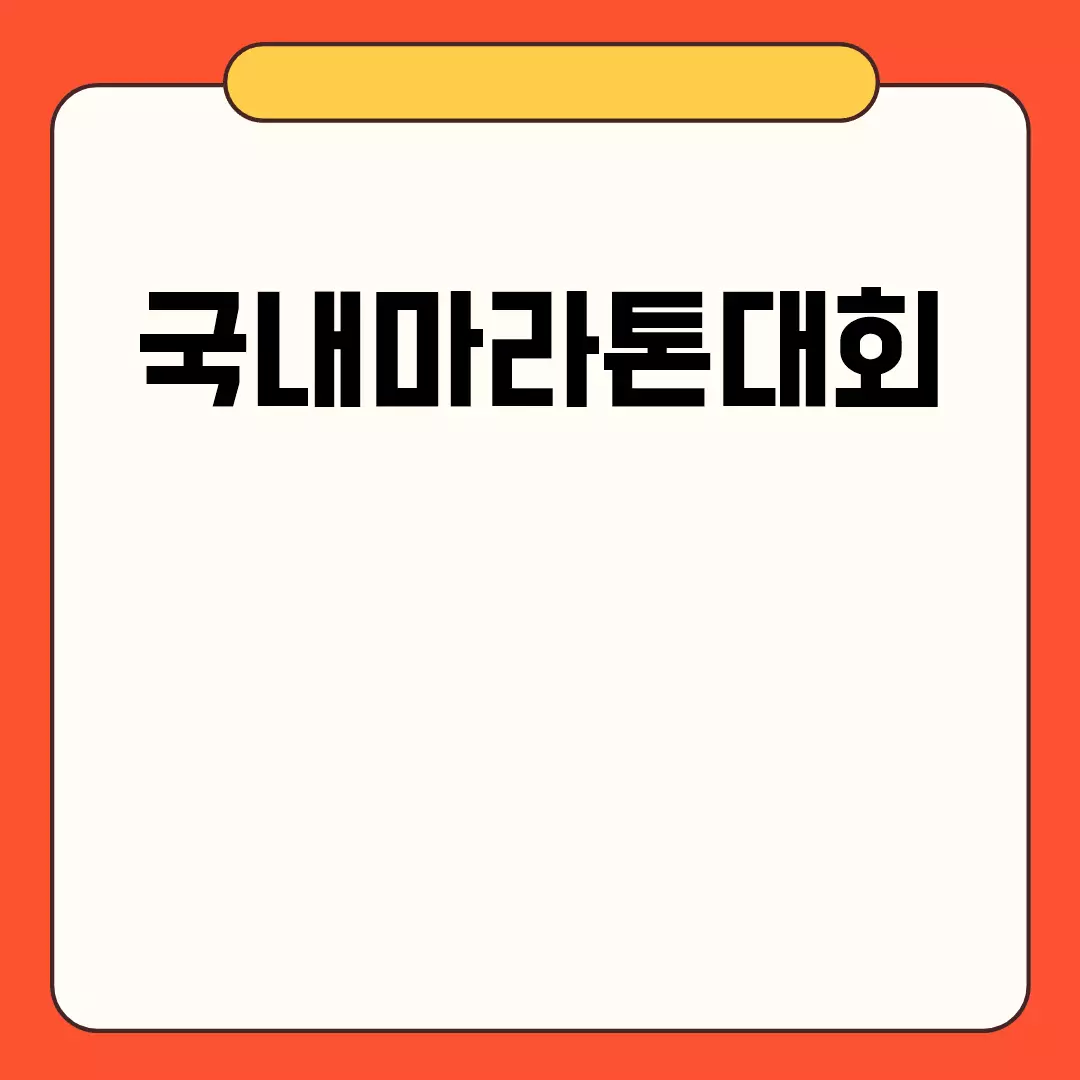 국내마라톤대회 정보 한눈에 보기